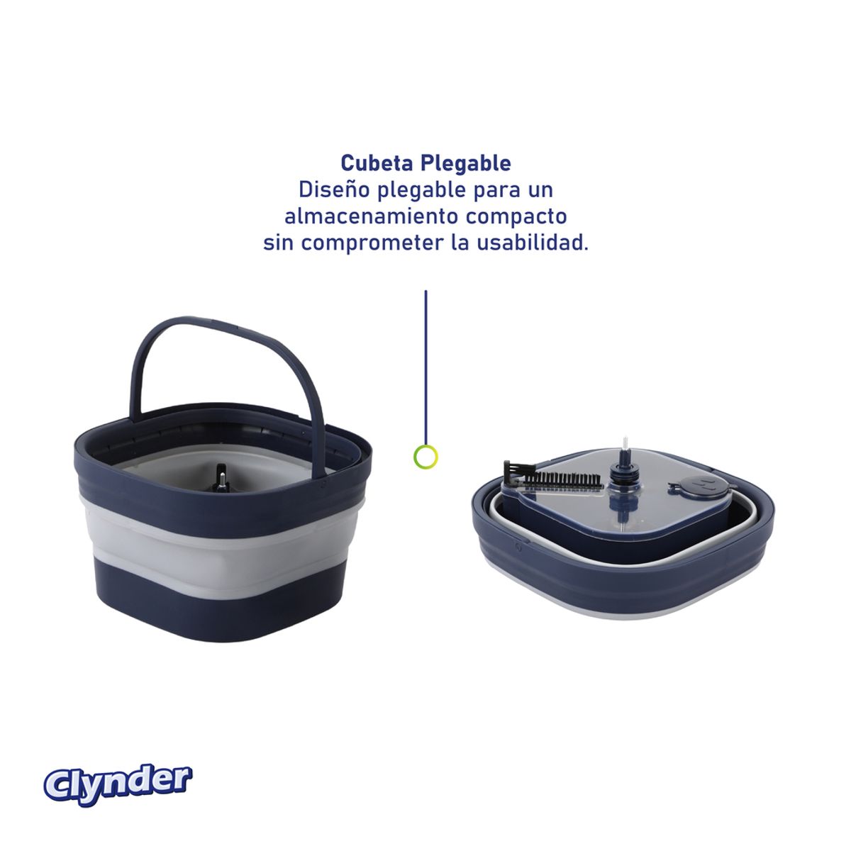 CLYNDER - Set Mopa Giratoria Escurridor Cuadrada Spin Azul Clynder Kiosclub