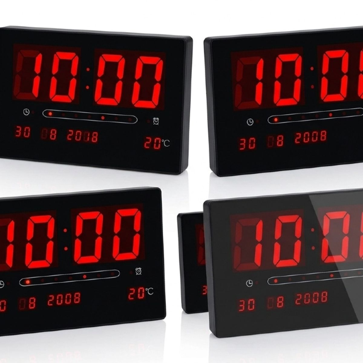 IRM - Reloj De Pared  X3 Digital Led Grande Temperatura Fecha Alarma Pantalla Alta Visibilidad Oficina Casa