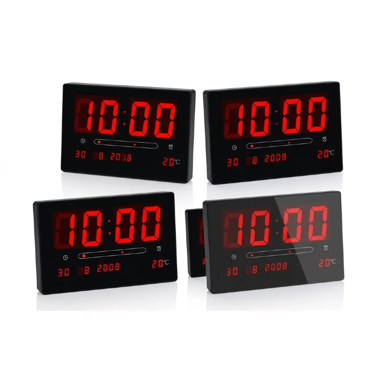 IRM - Reloj De Pared  X3 Digital Led Grande Temperatura Fecha Alarma Pantalla Alta Visibilidad Oficina Casa