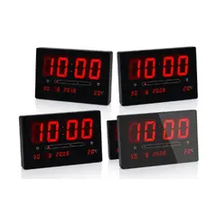 IRM - Reloj De Pared X3 Digital Led Grande Temperatura Fecha Alarma Pantalla Alta Visibilidad Oficina Casa