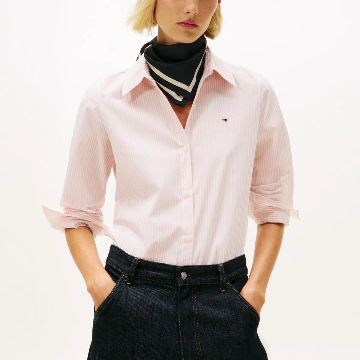 TOMMY HILFIGER - Camisa A Rayas Regular Fit Rosado Tommy Hilfiger