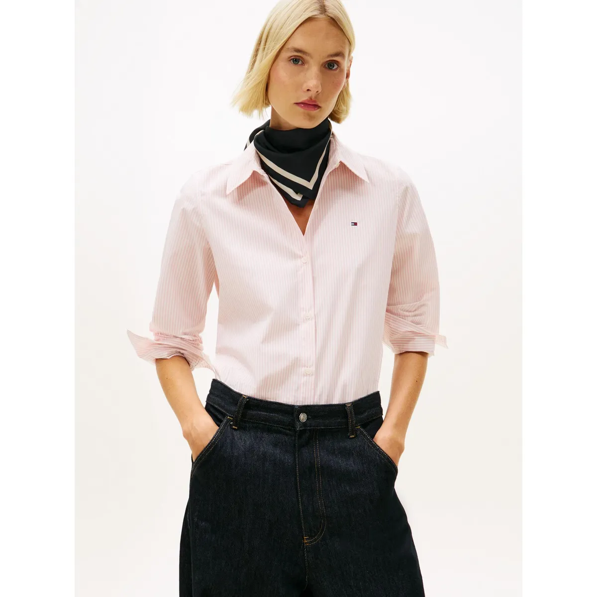 TOMMY HILFIGER - Camisa A Rayas Regular Fit Rosado Tommy Hilfiger