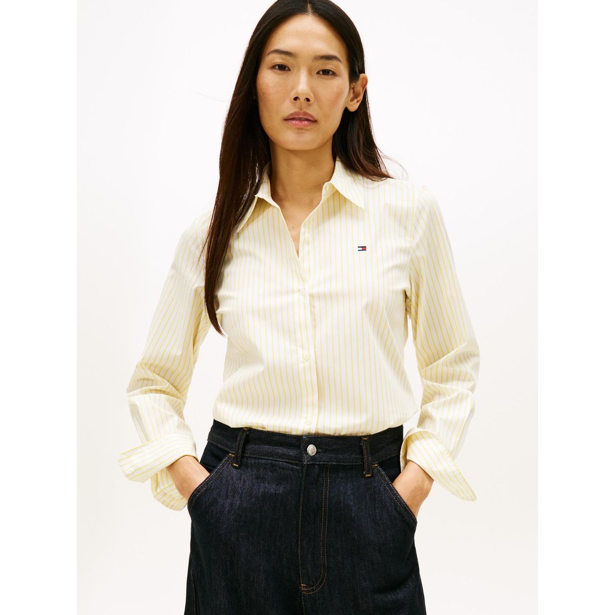 TOMMY HILFIGER - Camisa A Rayas Regular Fit Amarillo Tommy Hilfiger