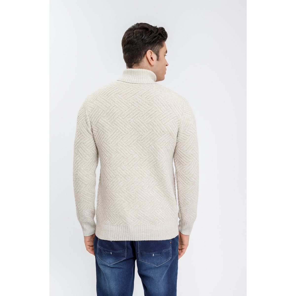 LIKE SHOP - Sweater Tejido Hombre Cuello Subido Beatle Diseños Texturizado  7206