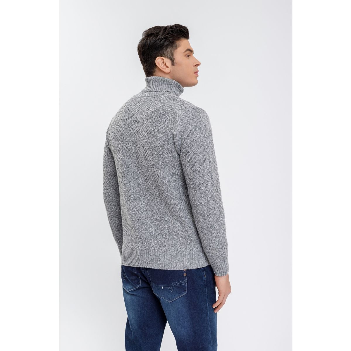 LIKE SHOP - Sweater Tejido Hombre Cuello Subido Beatle Diseños Texturizado  7206