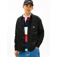 TOMMY HILFIGER - Sobrecamisa Oversize Con Parche Negro Tommy Jeans