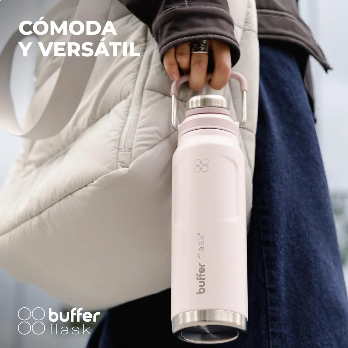 BUFFER FLASK - Termo Botella Agua Termica Buffer Acero Inoxidable 710ml - Rosa