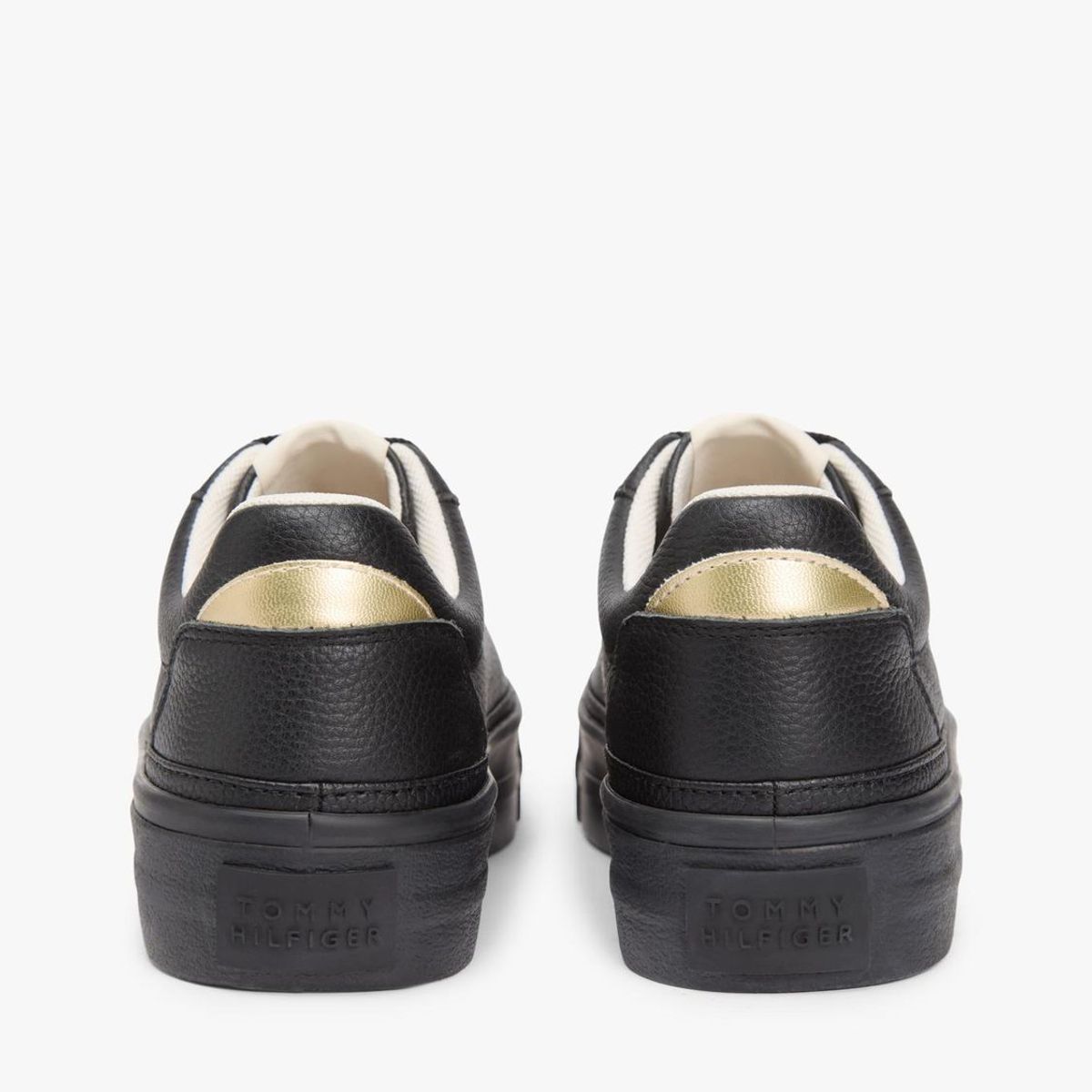 TOMMY HILFIGER - Zapatillas Foxing De Cuero Negro Tommy Hilfiger