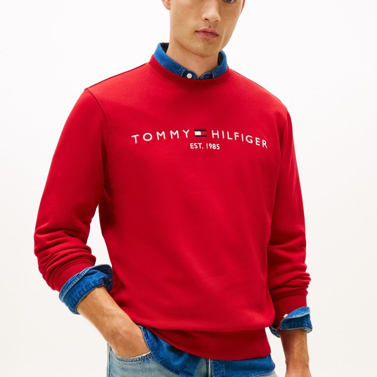TOMMY HILFIGER - Polerón Established 1985 Rojo Tommy Hilfiger