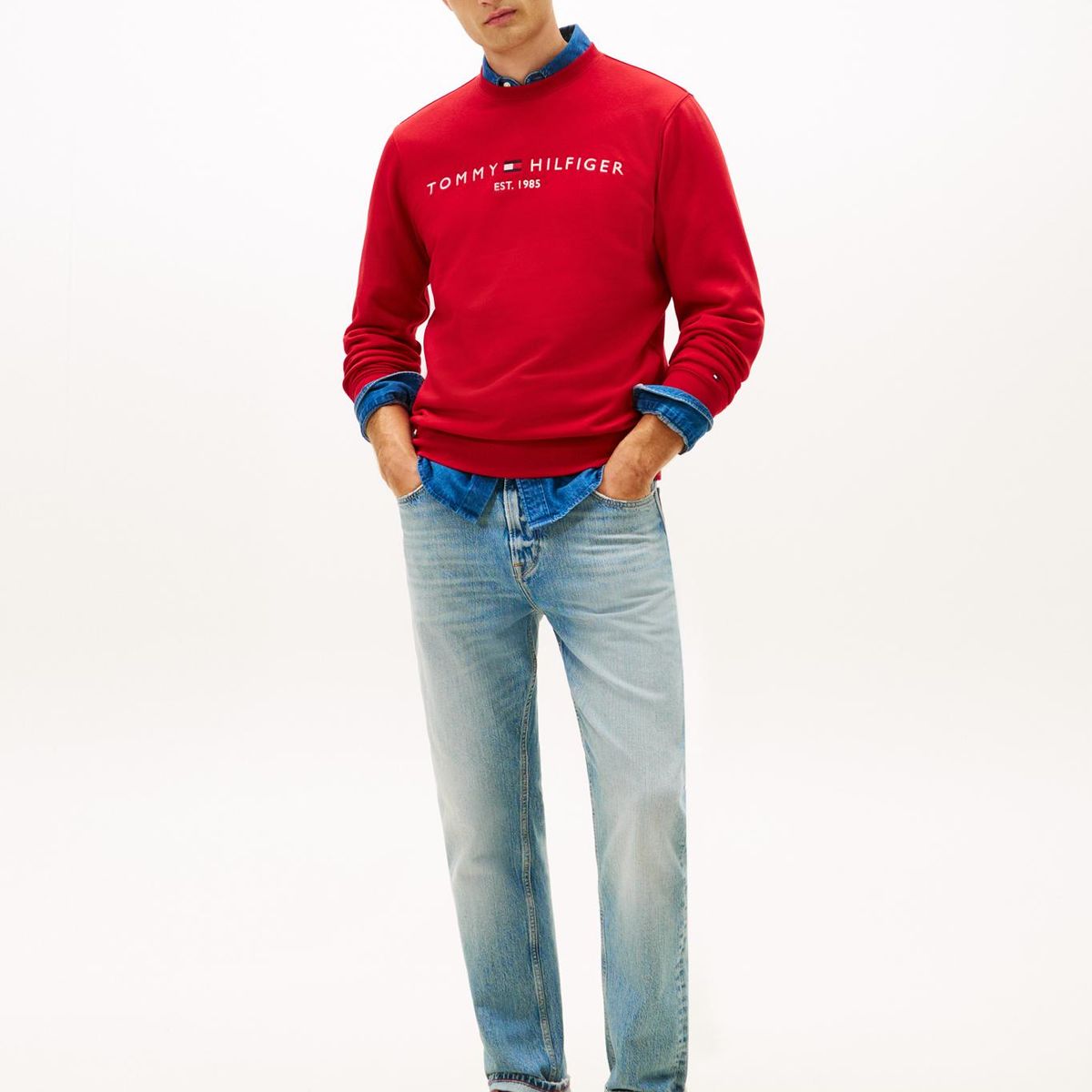 TOMMY HILFIGER - Polerón Established 1985 Rojo Tommy Hilfiger