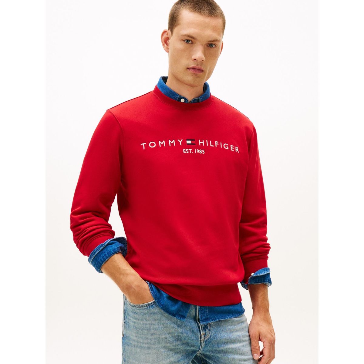 TOMMY HILFIGER - Polerón Established 1985 Rojo Tommy Hilfiger