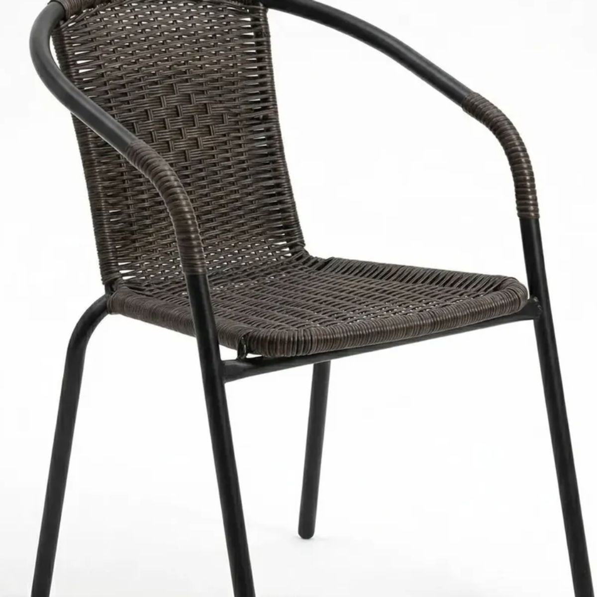 IDEEHOUSE - Set 4 Sillas Para Terraza Y Jardin Ratan Marrón Oscuro