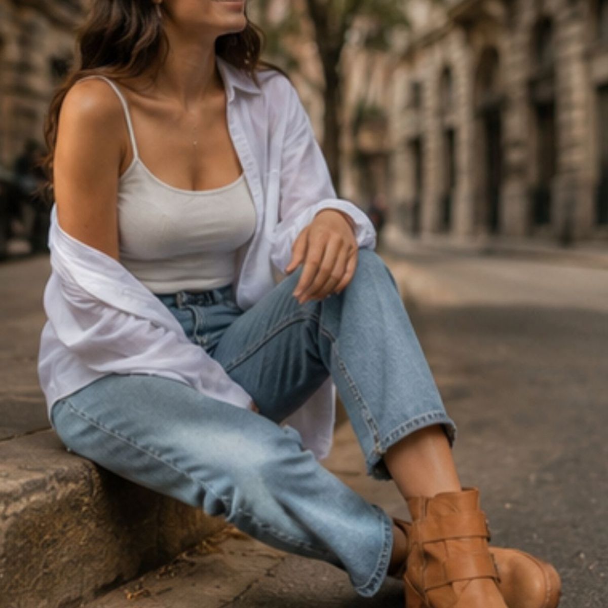GENERAL - Botín Mujer Plataforma Camel Taco Grueso con Hebillas Estilo Clog