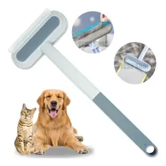 GENERICO - Removedor Pelo De Mascotas Cepillo De Limpieza Bidireccional Color Azul Acero