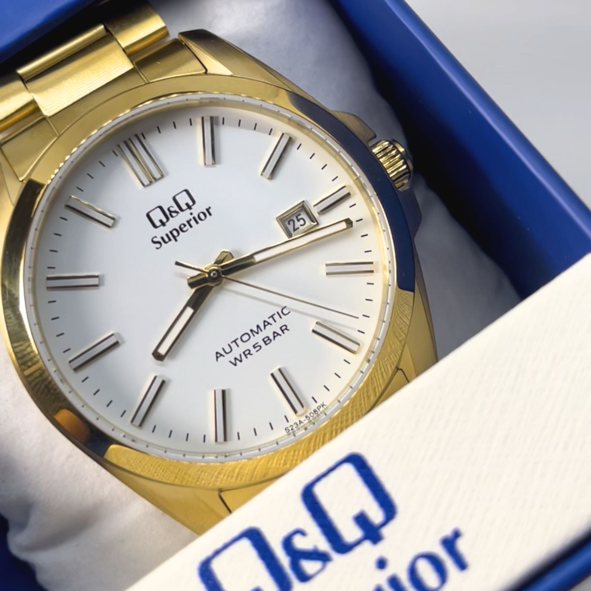 Q&Q - RELOJ Q&Q S23A-508PK AUTOMATICO DORADO HOMBRE 50 ANIVERSARIO