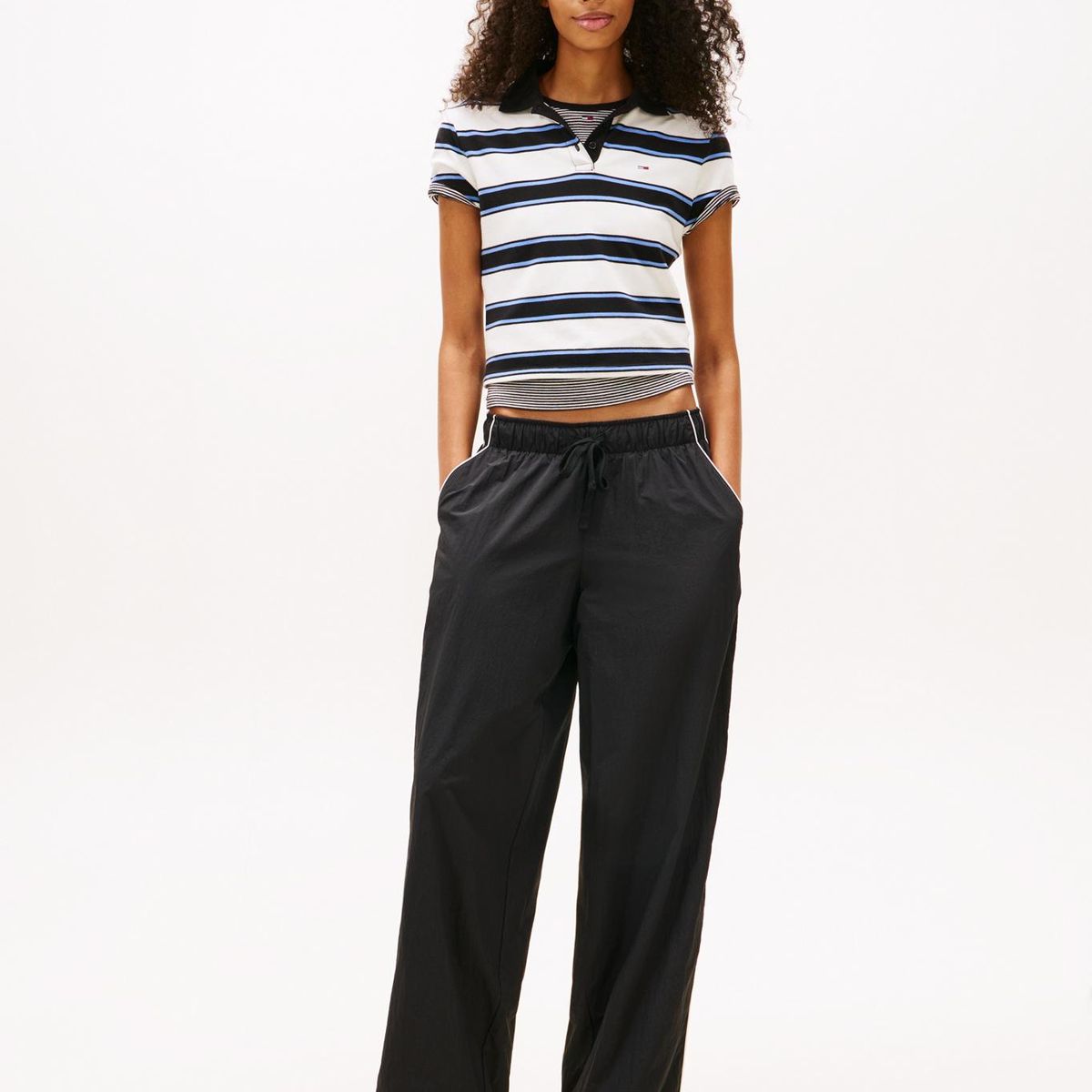 TOMMY HILFIGER - Pantalón Wide Track Con Logo Negro Tommy Jeans