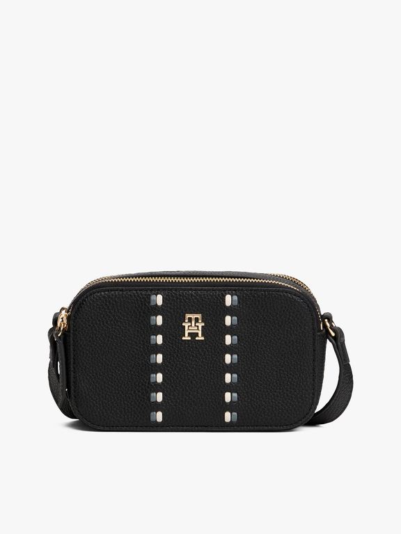 Cartera Bandolera Con Cinta Distintiva Negro Negro TALLA UNICA