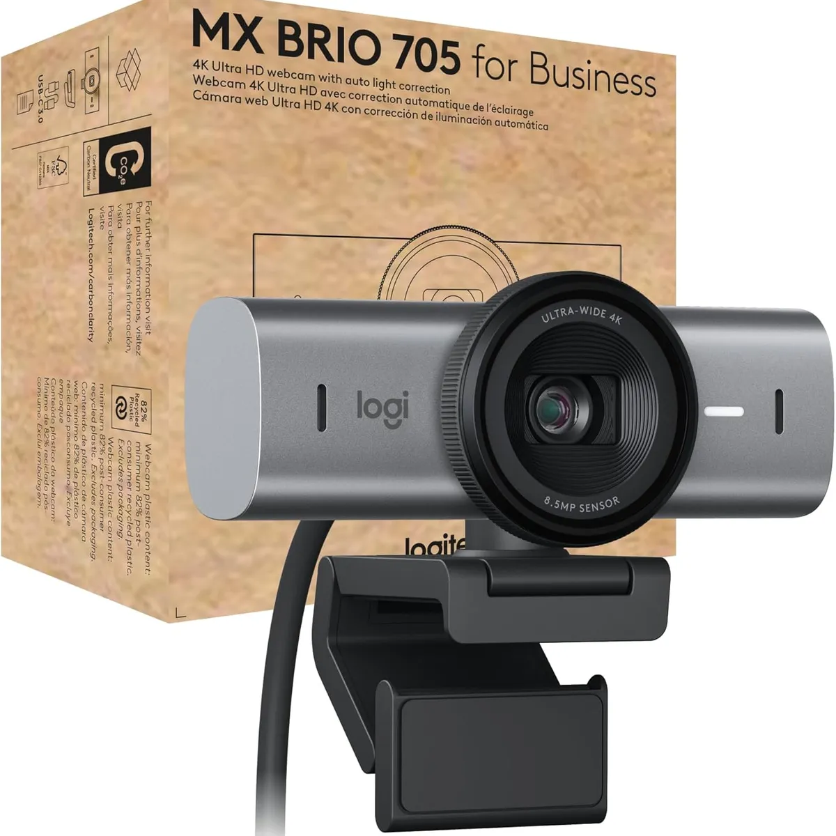 LOGITECH - Logitech MX Brio 705 - Cámara web 4K para empresas