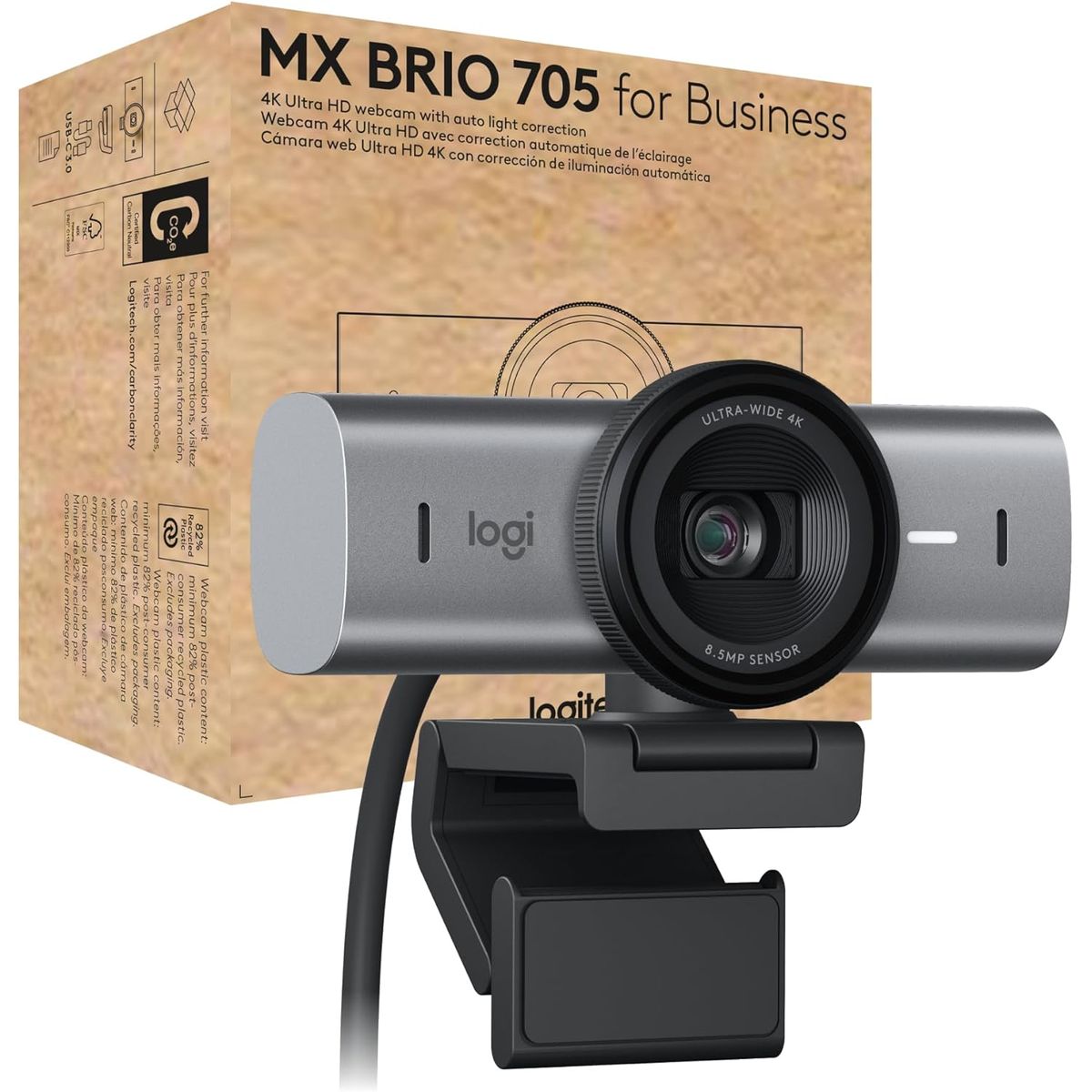 LOGITECH - Logitech MX Brio 705 - Cámara web 4K para empresas