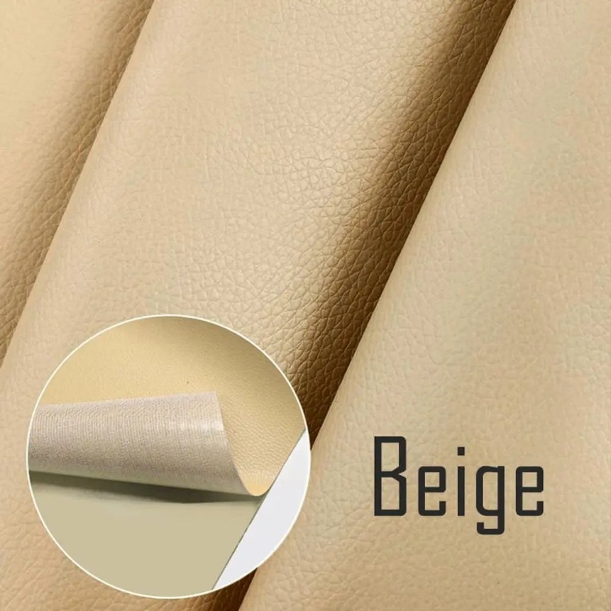 GENERICO - PACK 3 PARCHE  ECOCUERO ADHESIVO BEIGE– 50CM X 1,60CM
