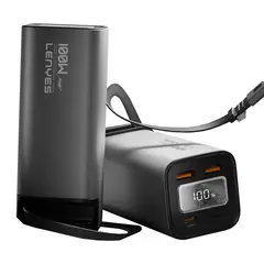 LENYES - Power Bank Carga Rápida 100w Cable Retractil Px2001d