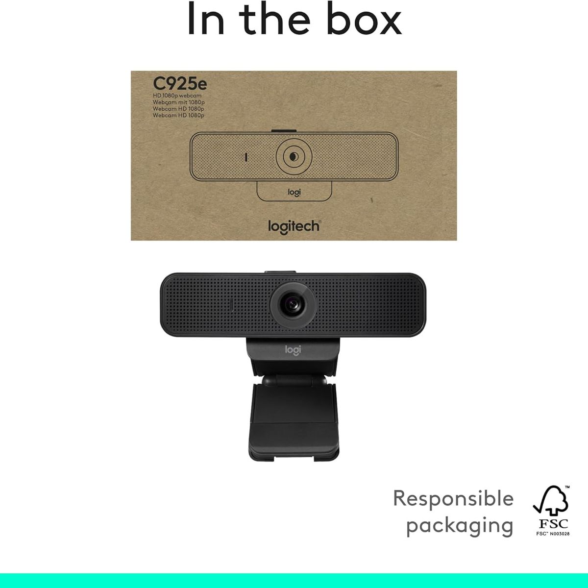 LOGITECH - Logitech Webcam C925E FullHD 1080p