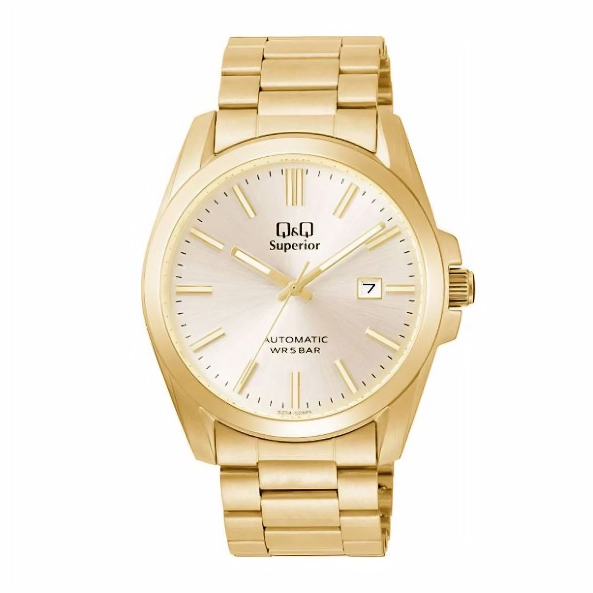 Q&Q - RELOJ Q&Q S23A-509PK AUTOMATICO DORADO HOMBRE 50 ANIVERSARIO