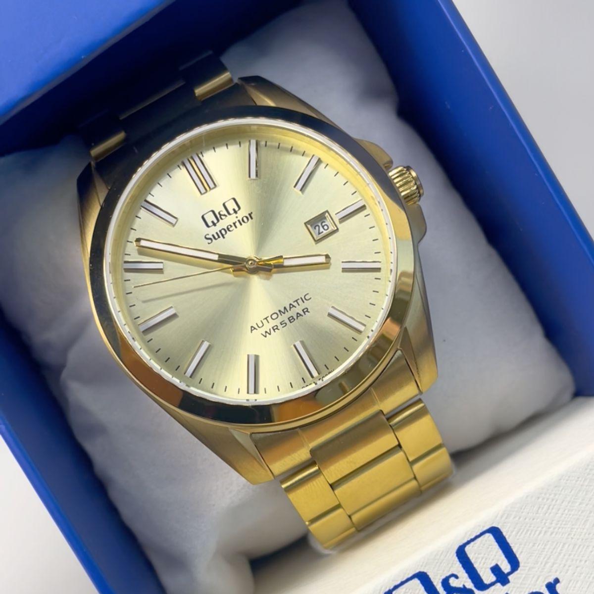 Q&Q - RELOJ Q&Q S23A-509PK AUTOMATICO DORADO HOMBRE 50 ANIVERSARIO