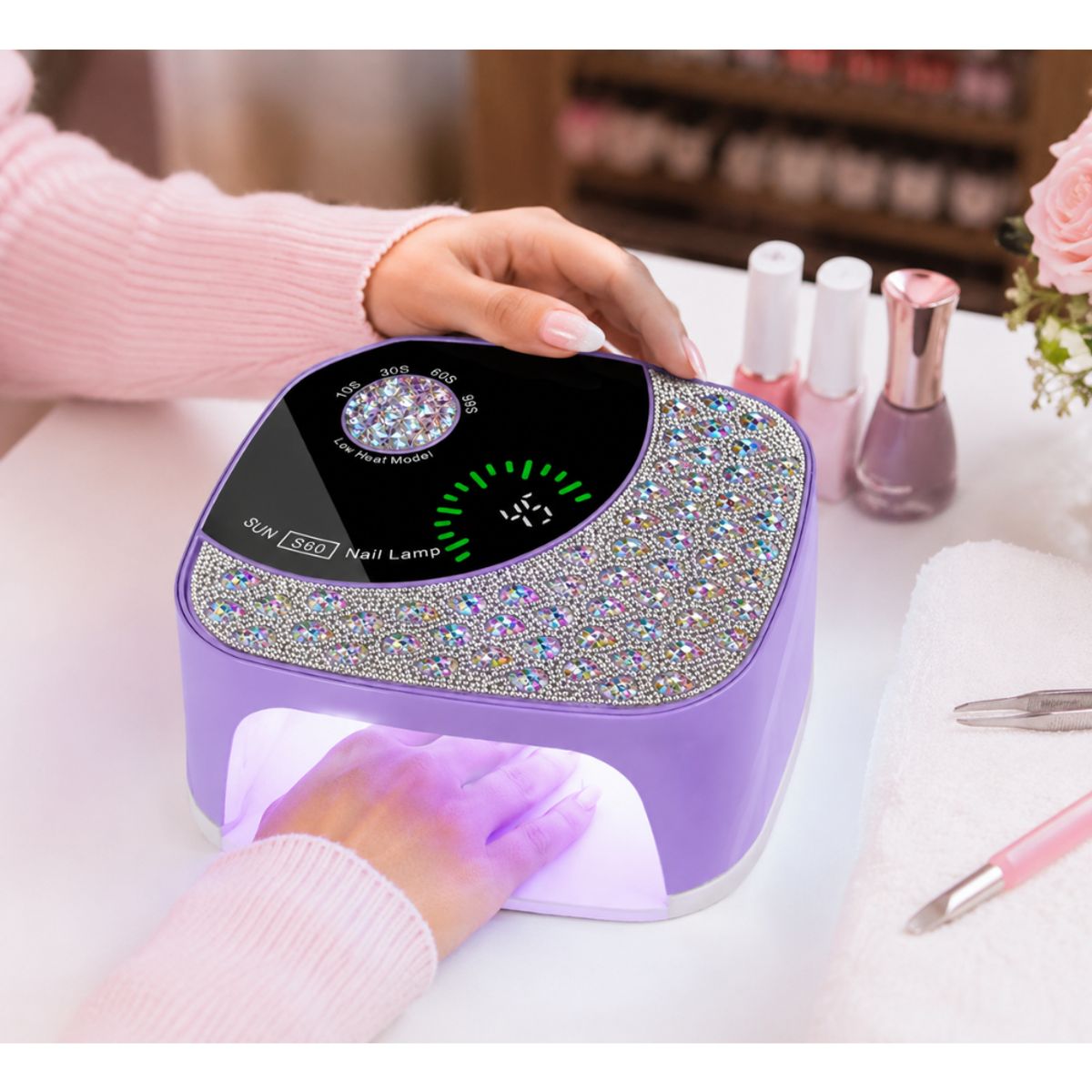 SUN - Lámpara de Uñas Profesional SUN S60 LEDUV 168W Lila