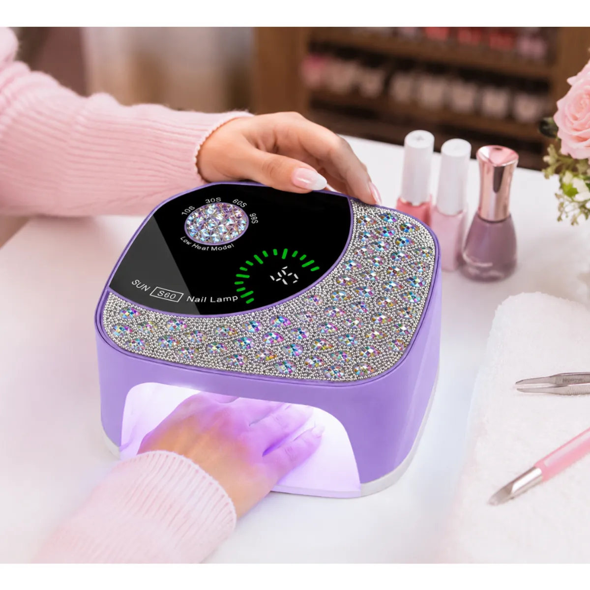 SUN - Lámpara de Uñas Profesional SUN S60 LEDUV 168W Lila