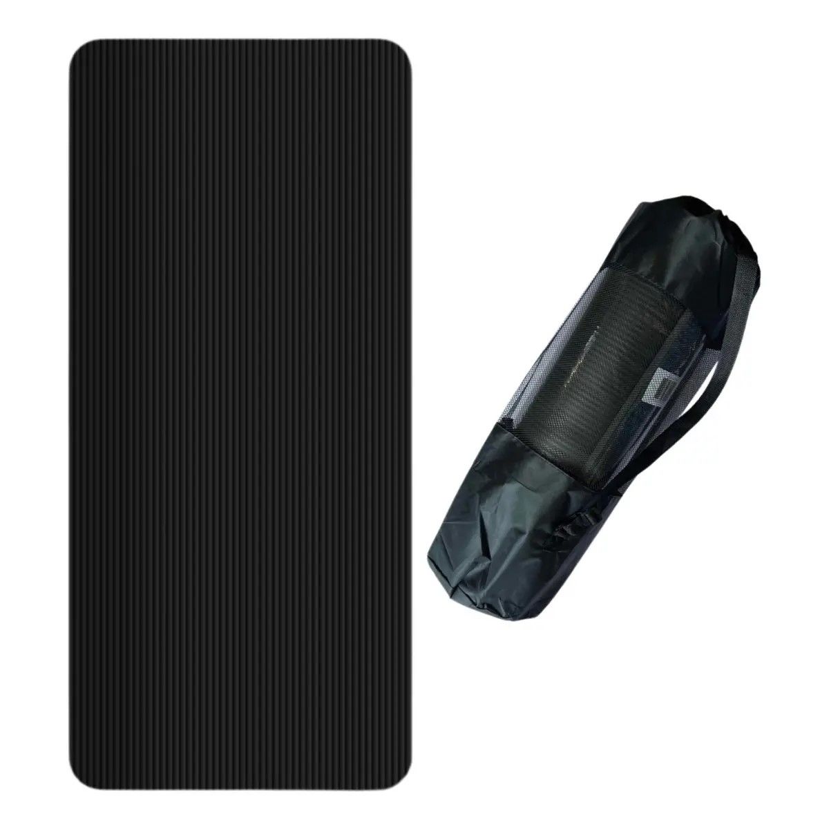 GENERICO - Colchoneta Yoga Mat Antideslizante Yopi 15mm Negra con Bolso BELUG