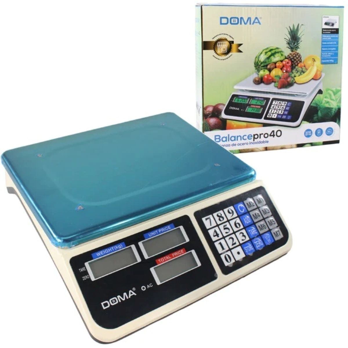DOMA - Balanza De Negocio Acero Inoxidable 40KG Doma Balance Pro40