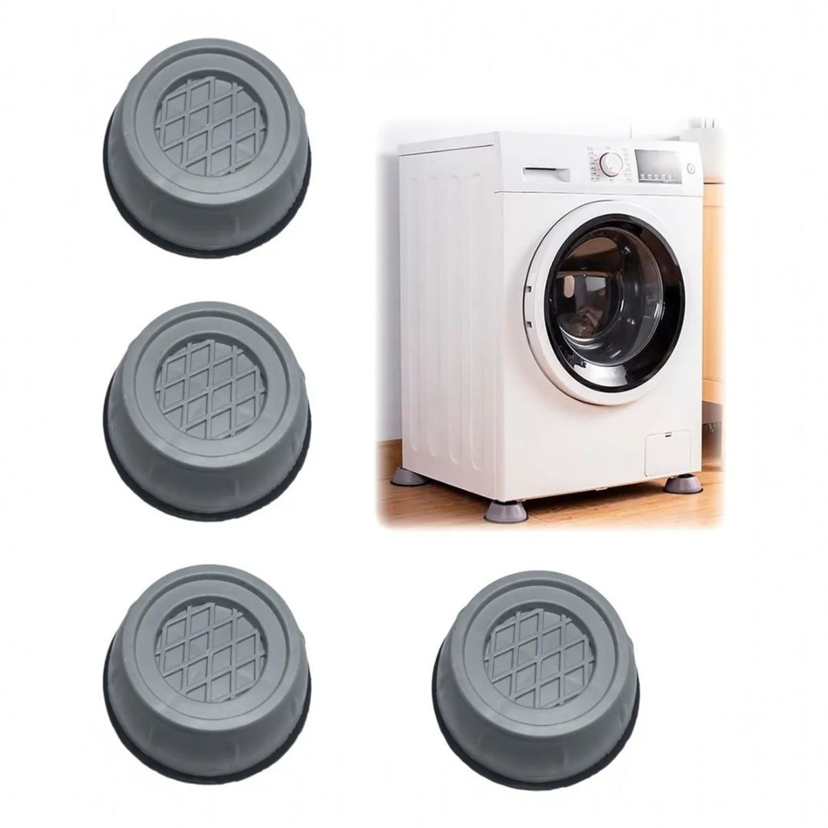 GENERICO - Almohadilla Antivibración Goma Lavadora Refrigerador Soporte