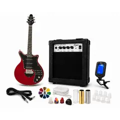 EPIC - Pack Guitarra Electrica Roja 39 Puladas Amplificador 10W