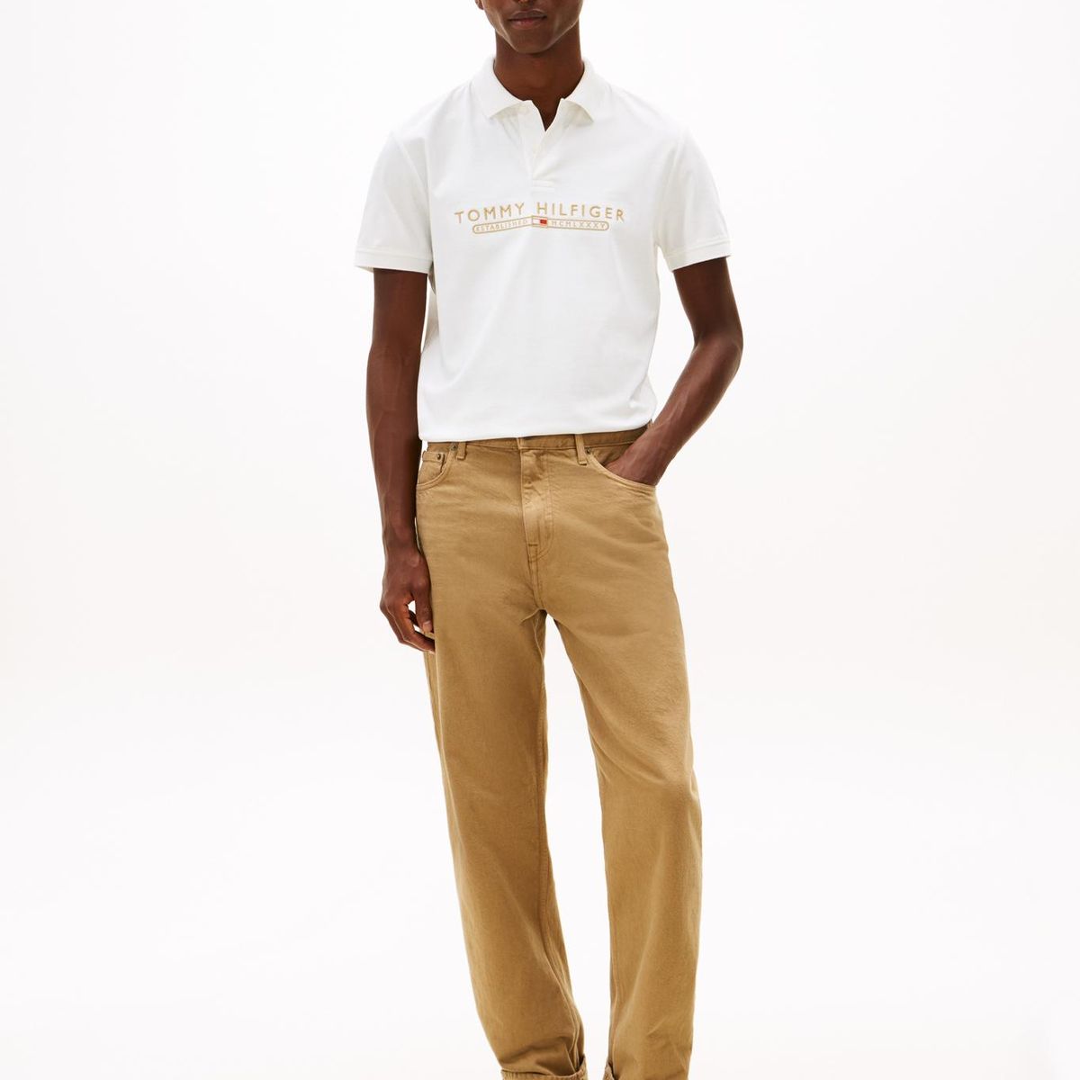 TOMMY HILFIGER - Polo Interlock Lux Regular Fit Blanco Tommy Hilfiger