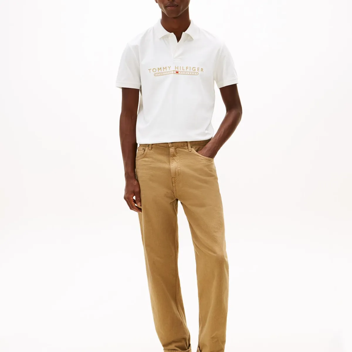 TOMMY HILFIGER - Polo Interlock Lux Regular Fit Blanco Tommy Hilfiger