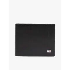 TOMMY HILFIGER - Billetera De Cuero Plegable Negro