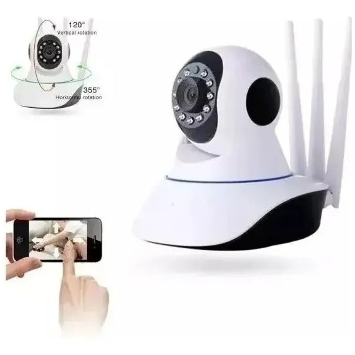 GENERICO - Camara Ip Wifi Seguridad Motorizada 360 Hd Vision Nocturna