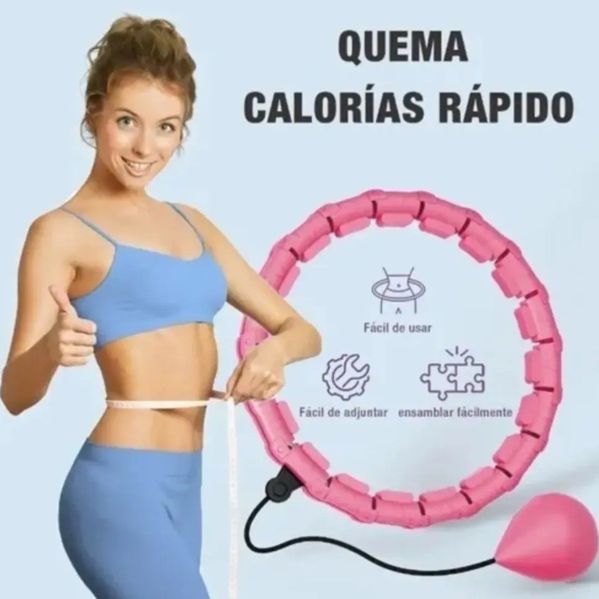 GENERICO - Aro Hula Hula Hoop Abdominales Y Cintura Ejercicio Fitness Rosa BELUG