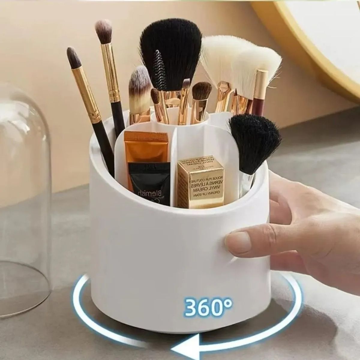 GENERICO - Organizador De Brochas Y Lápices Cosmetiquero Giratorio 360