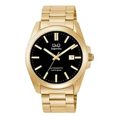 Q&Q - RELOJ S23A-510PK AUTOMATICO DORADO HOMBRE 50 ANIVERSARIO