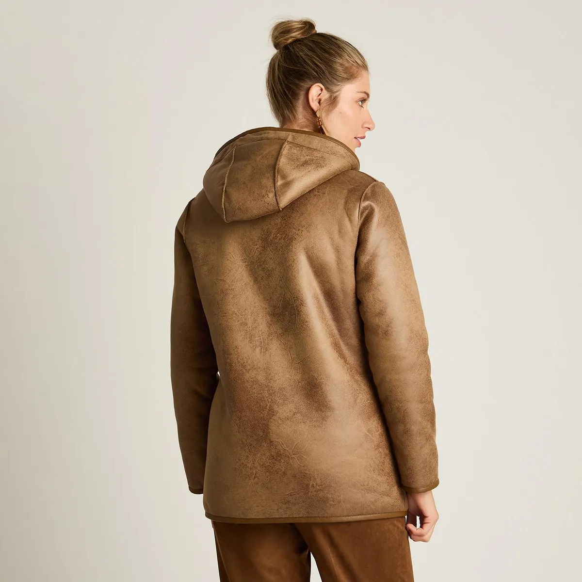 LORENZO DI PONTTI - Chaqueta Camel Manga Larga Elasticidad Nula Con Forro Calce Normal Tela Bonded