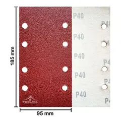 KAMASA - Set 10 Lijas Rectangular Con Velcro Madera Metal 95x185mm (P40 )