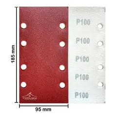 KAMASA - Set 10 Lijas Rectangular Con Velcro Madera Metal 95x185mm (P100 )