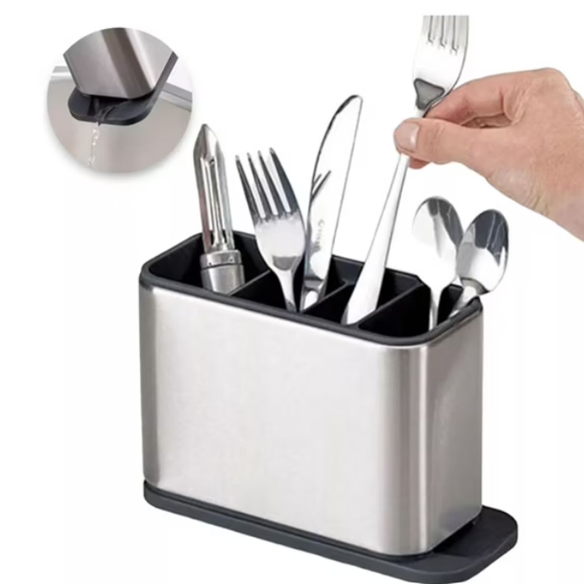 GENERICO - Escurridor Cubiertos Utensilios De Cocina Acero Inoxidable