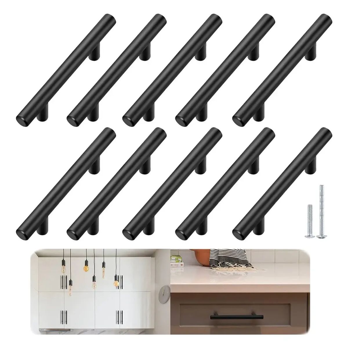 GENERICO - 10 Manillas Tirador Acero Inoxida 20cm Para Muebles Cajon