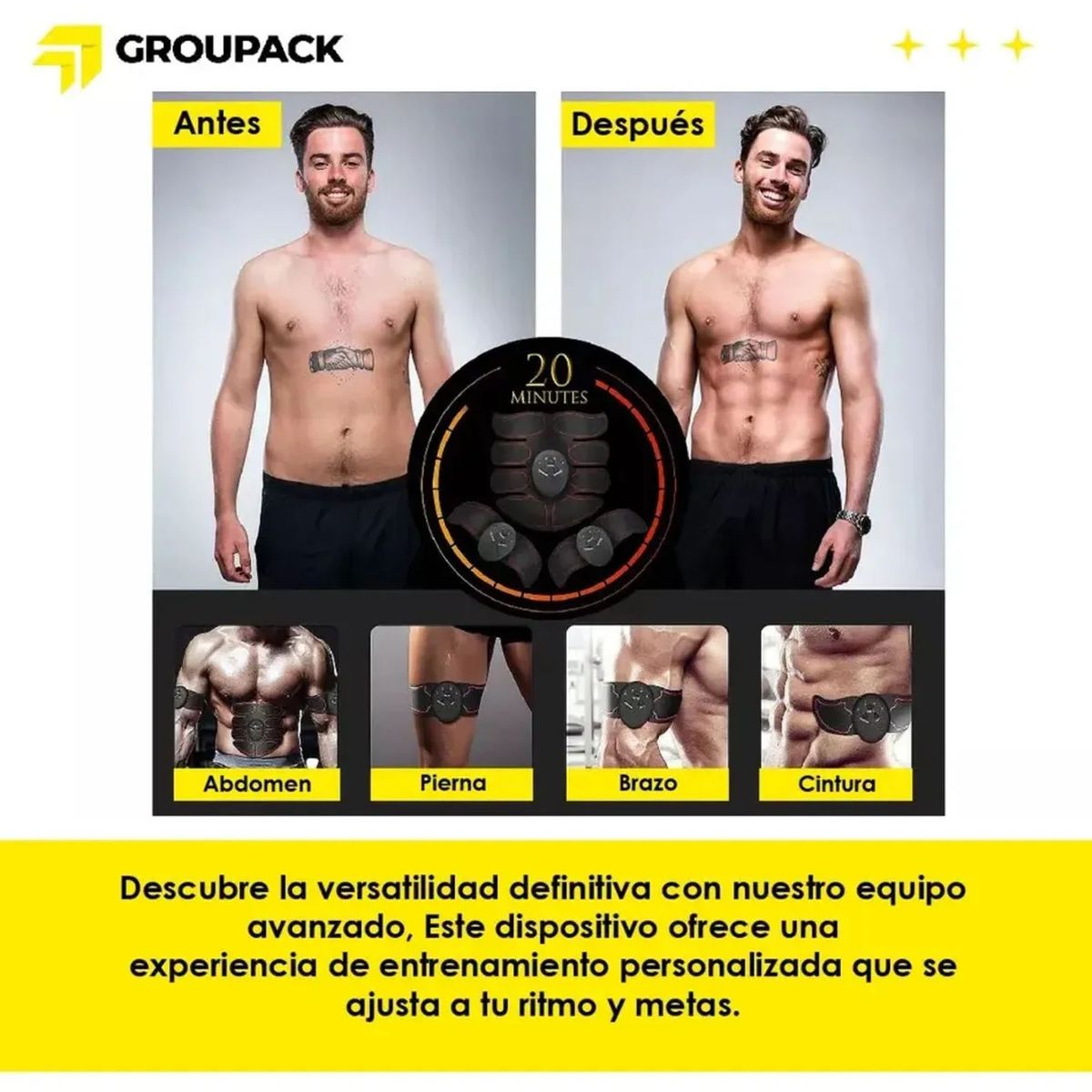 MOVI - Electroestimulador Muscular 3 en 1