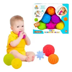 GENERICO - Kit 6 Pelotas Sensoriales montessori Para Bebe Con Texturas