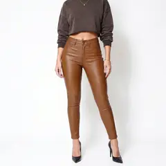 D'JOE - Pantalon Ecocuero Pu Tiro Alto Mujer