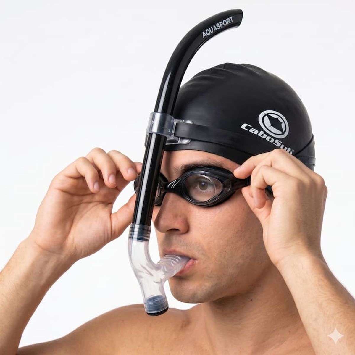 AQUASPORT - Kit Natación Pro Aletas 36-38 + Snorkel + Gorro + Gafas